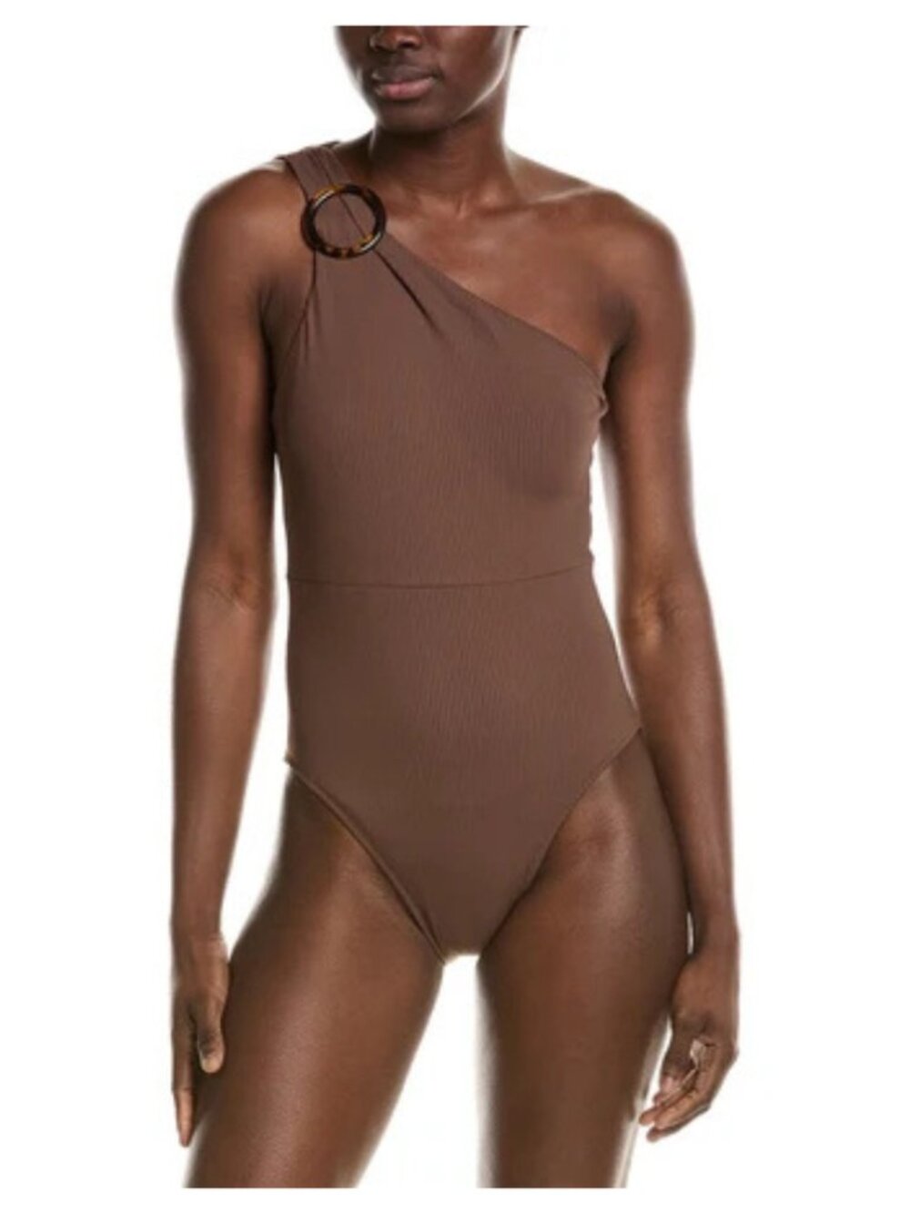 SummerSalt Woman's Sz 10 The Ribbed Sidestroke One-Piece Chocolate Brown Swim